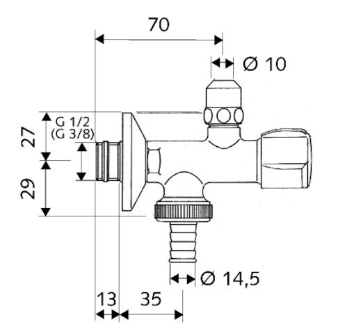 SCHELL Doppelanschluss-Eckventil COMFORT G 1/2 AG, mit ASAG easy, mit Rückflussverhinderer, ohne Rohrbelüfter, verchromt
