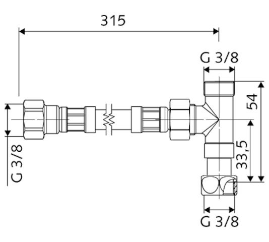 SCHELL Anschlussset für Eckventil-Thermostat, flexibel, verchromt