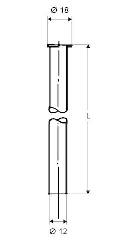 SCHELL Kupferrohr Ø 12 mm x 500 mm, für G 1/2, Bördel d&#x3D; 18mm, verchromt