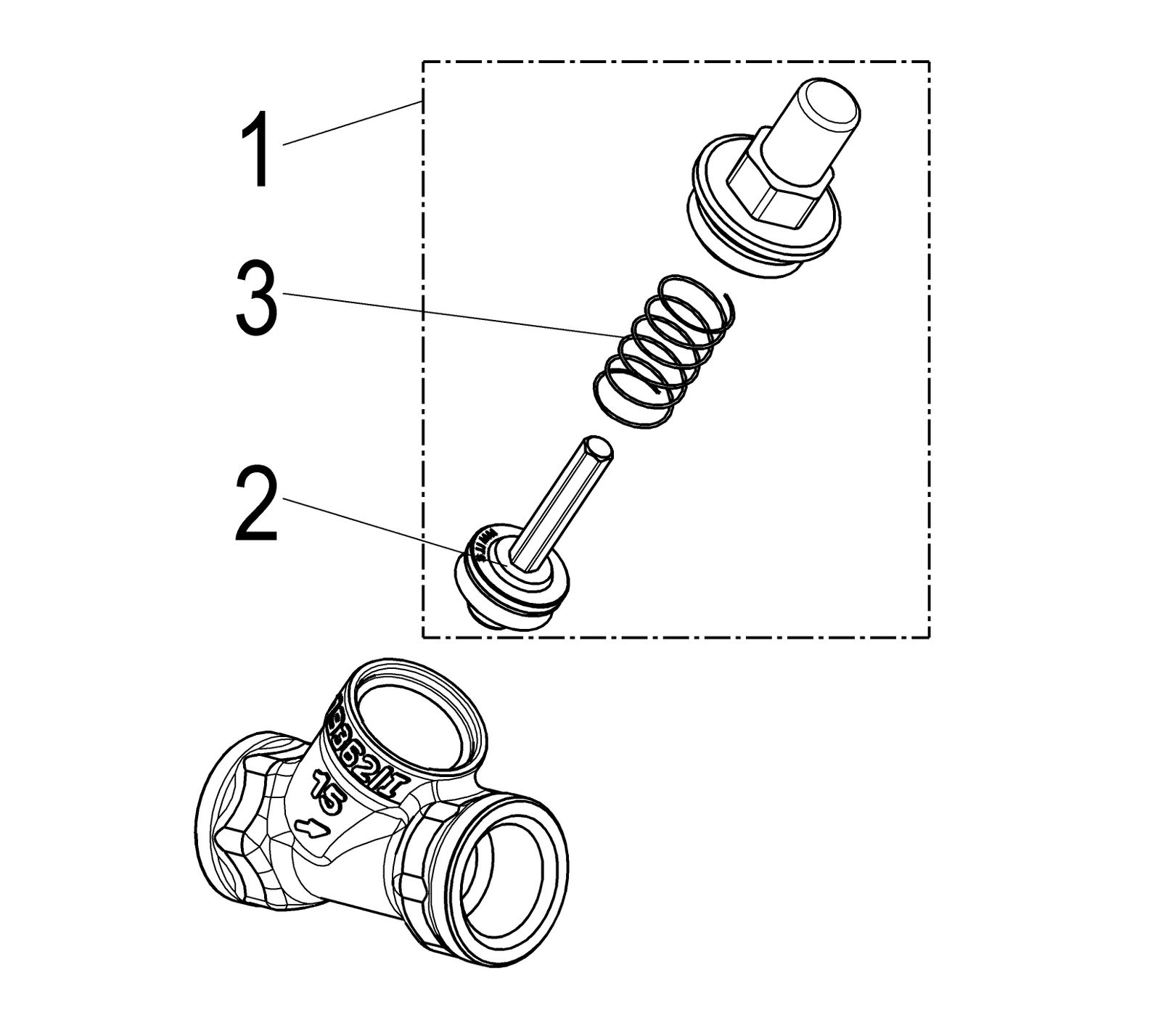 Schlösser Schrägsitz-Rückschlagventil 1210 DN 15, Rp 1/2, Muffenanschluss
