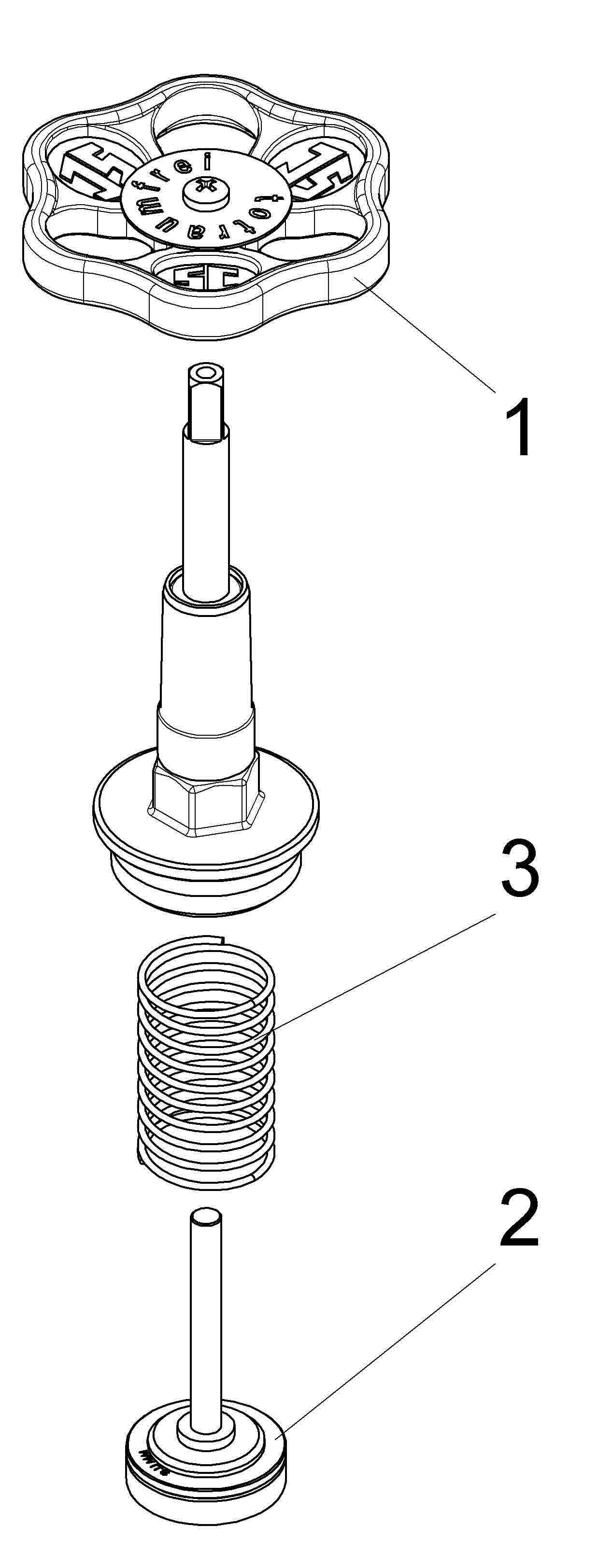 Schlösser KFR-Ventil-Oberteil 1819 DN 20, G 3/4, Messing, steigende Spindel