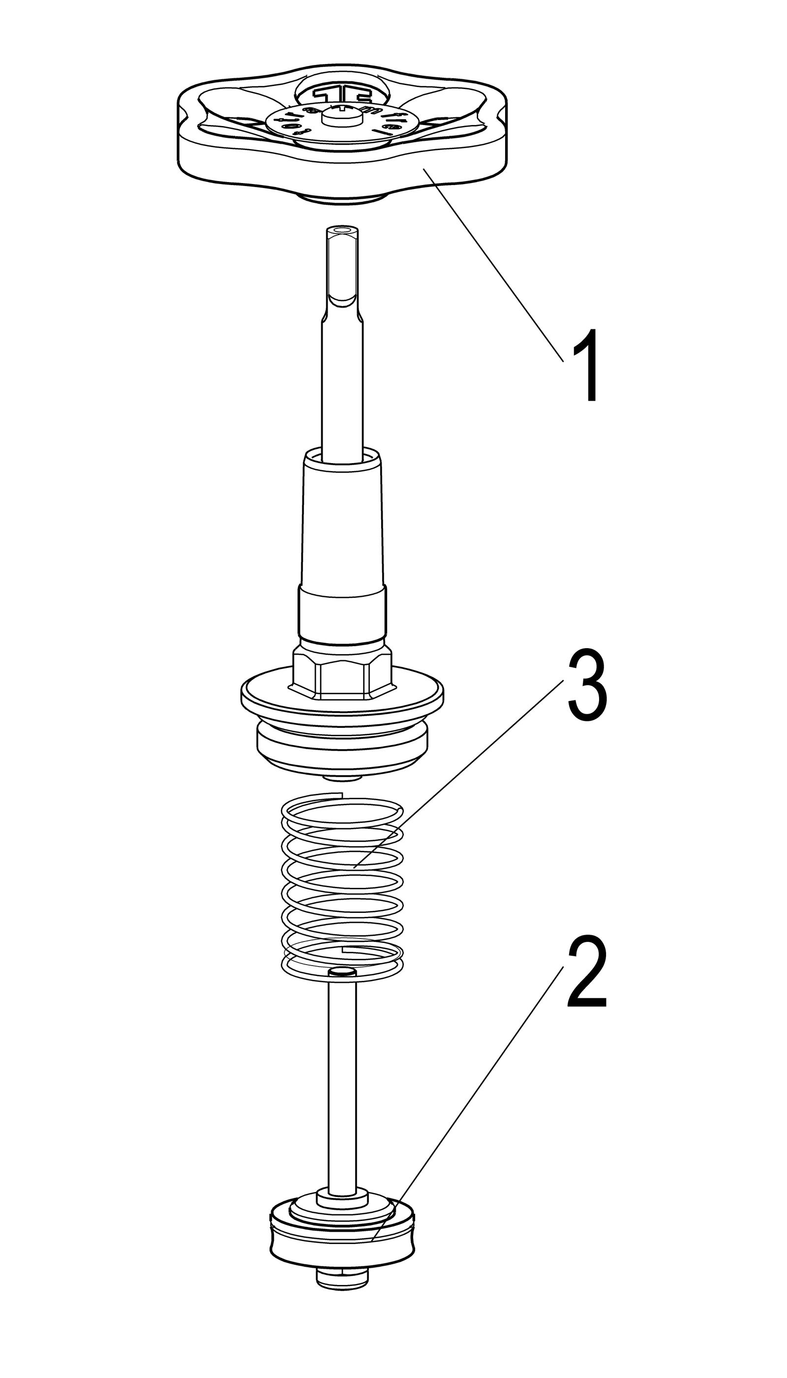 Schlösser KFR-Ventil-Oberteil 1819 DN 25, G 1, Messing, steigende Spindel