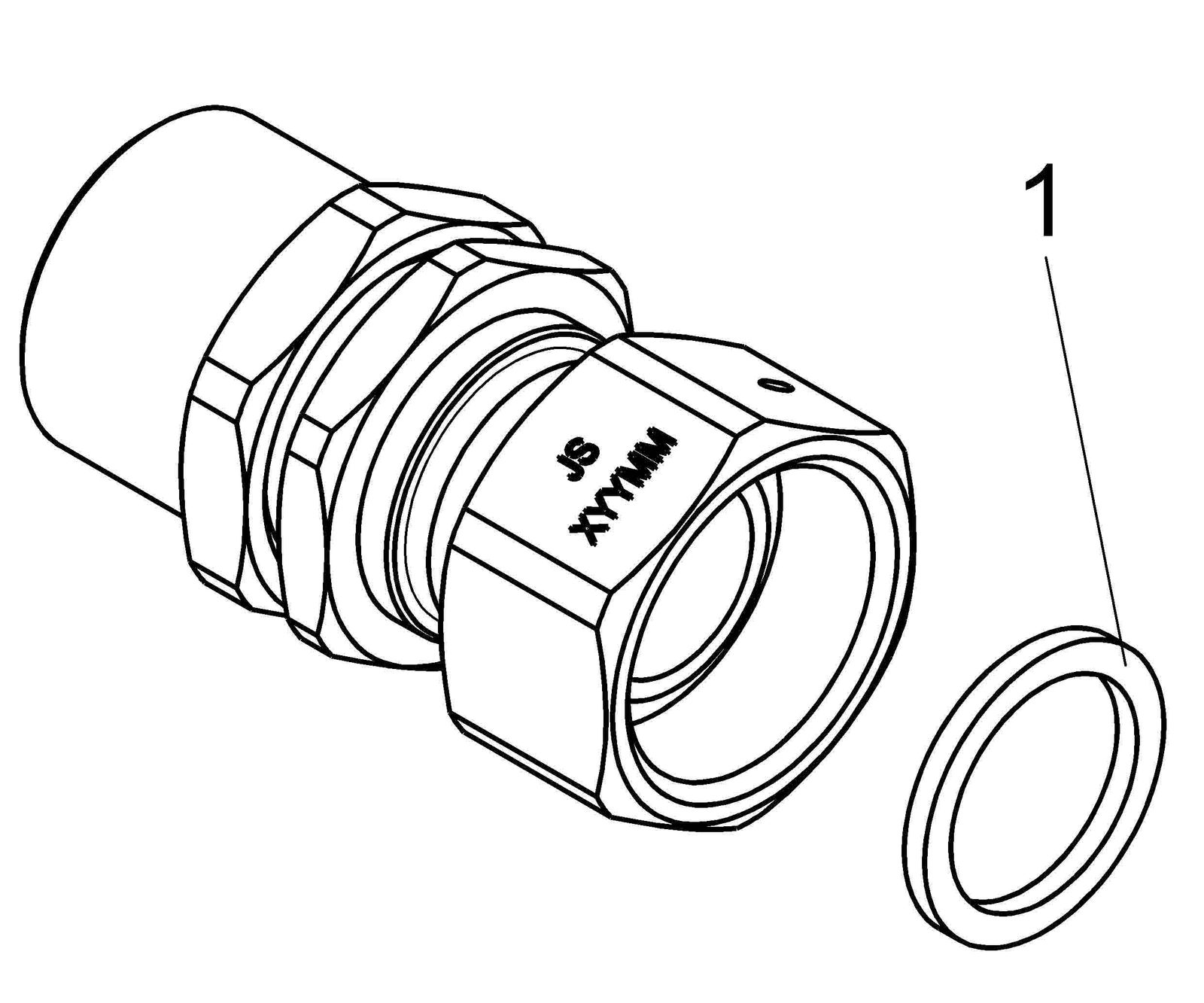 Schlösser Wasserzähler-Anschlussverschraubung 2205 1" Qn 2,5, Eingang, Messing