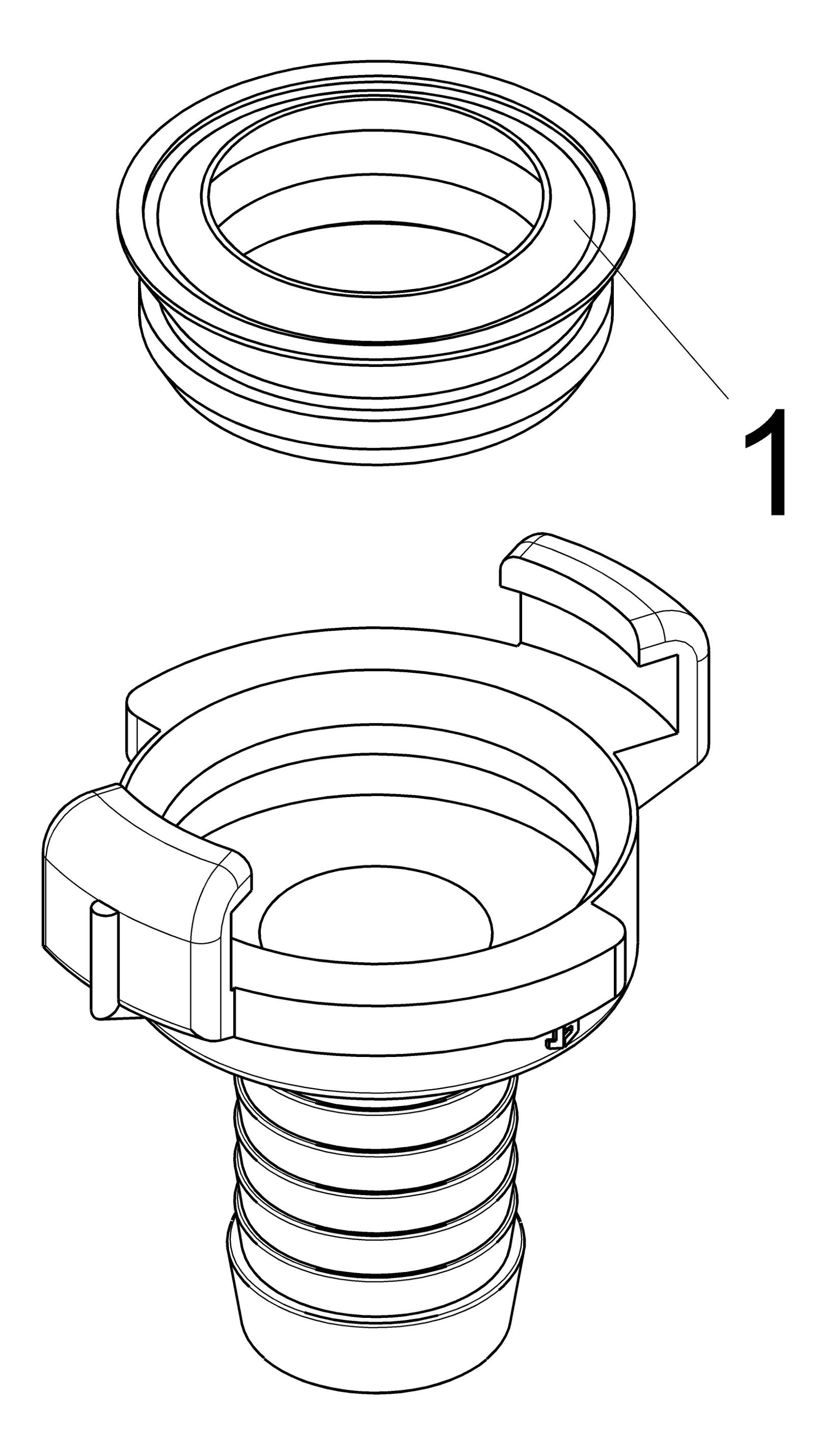 Schlösser Schnellkupplung 3307 DN 10, 3/8", DVGW, mit Tülle, Messing blank