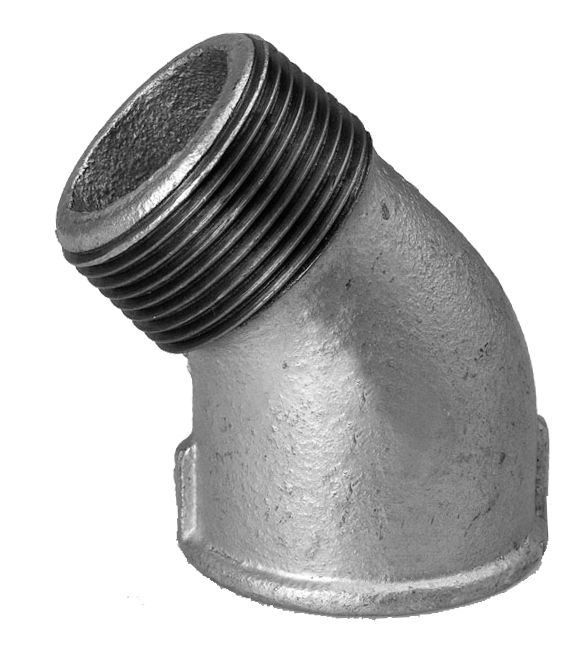 HS Winkel 121 DN 15, 1/2", 45Grad, IG/AG, kurz, Edelstahl