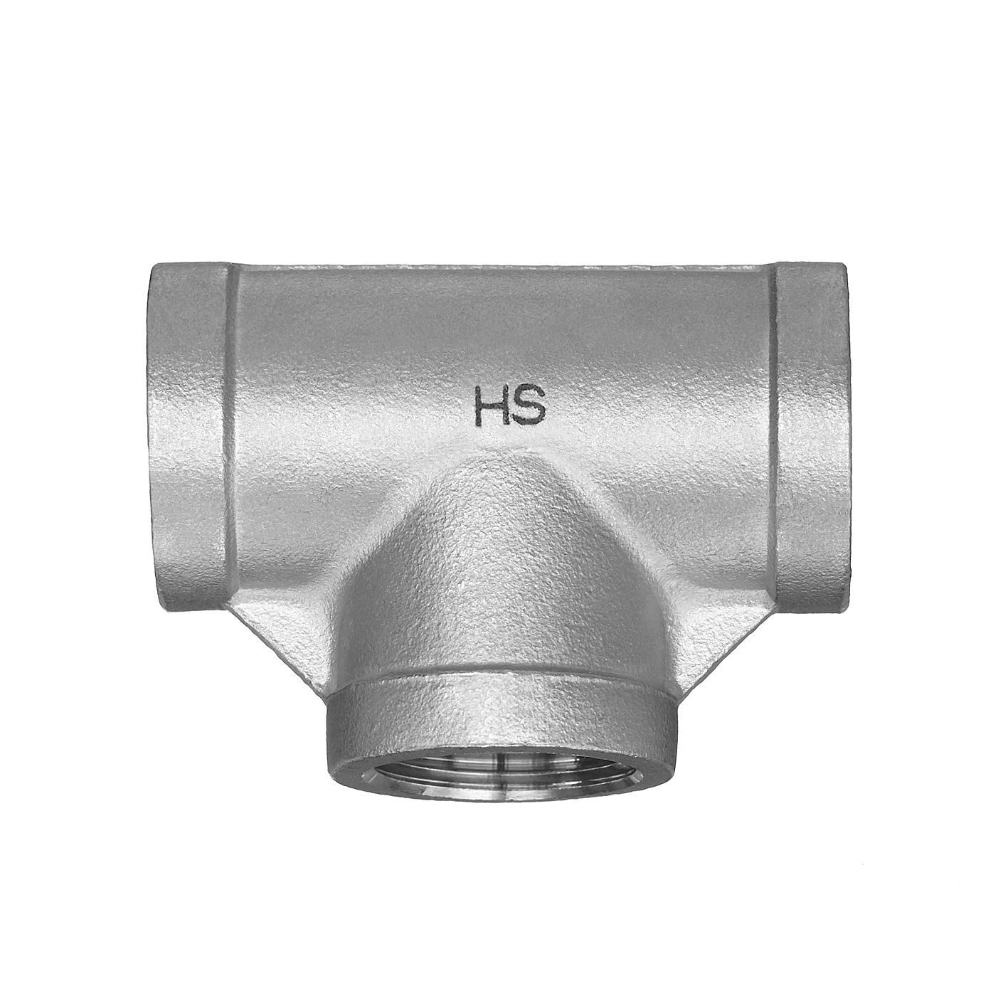 HS Edelstahl-T-Stück 130 90°, IG/IG, reduziert, 3/8" x 1/4" x 3/8"