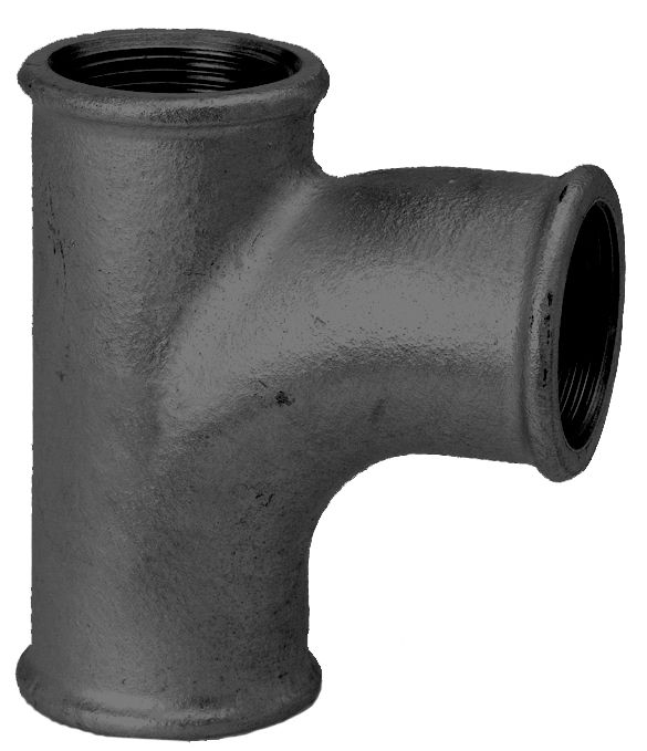 HS Bogen-T-Stück 131 DN 25, 1", 90Grad, schwarz