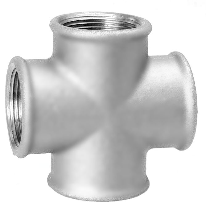 HS Kreuzstück 180 DN 32, 1 1/4", IG/IG/IG/IG, Edelstahl