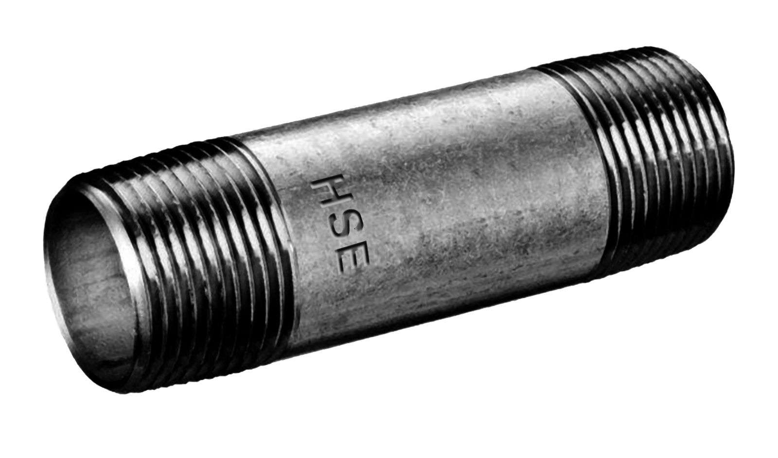 HS Rohrdoppelnippel 530/23 DN 15 1/2", 180 mm, schwarz