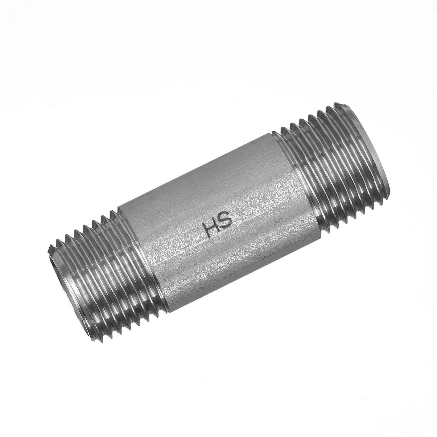 HS Edelstahl-Rohrdoppelnippel 23 konisches Gewinde, 3", 300 mm