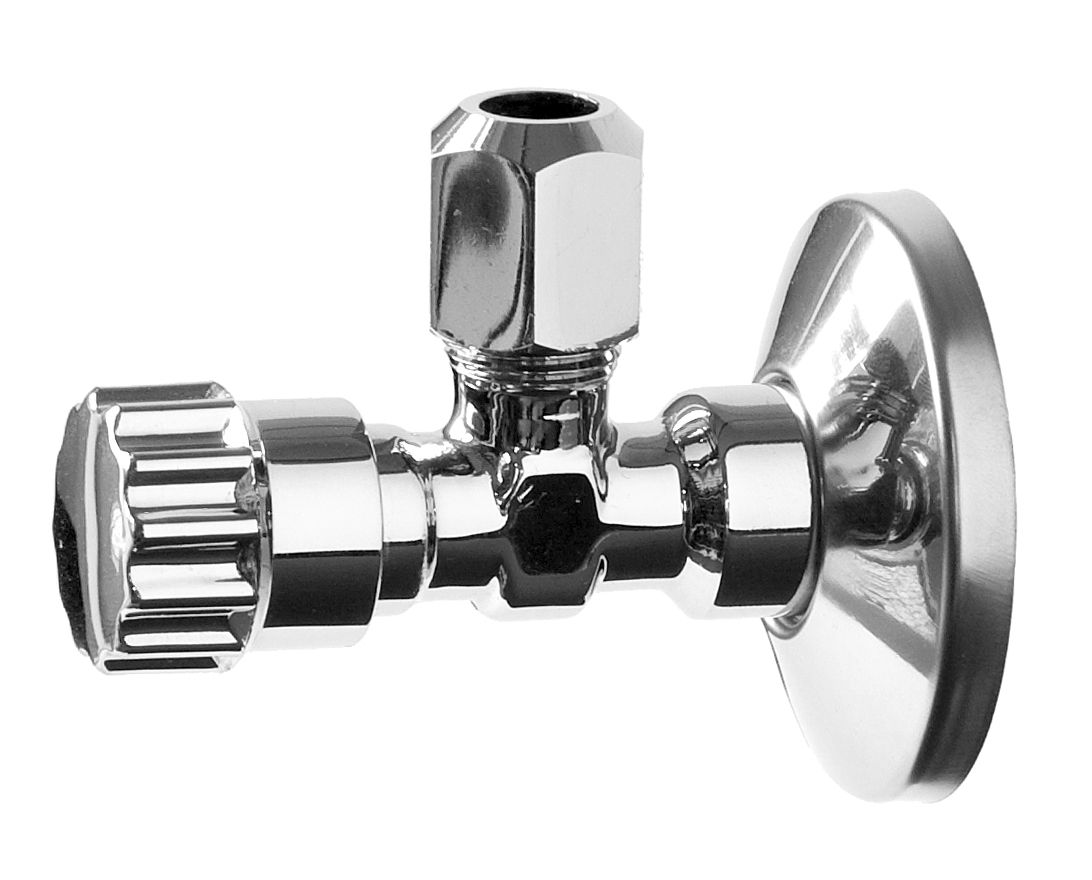 HS Eckregulierventil tecHSan+ 1/2"x10mm, mit Rückschlagventil, poliert verchromt, ohne selbstdichtendem Gewinde