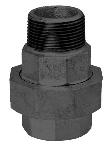 HS Verschraubung 331 DN 80, 3", IG/AG, flach dichtend, schwarz