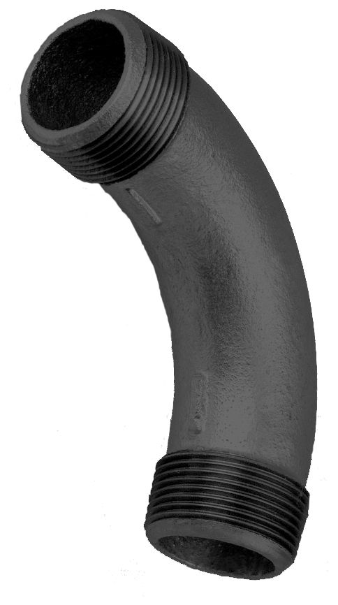 HS Bogen 3 DN 8, 1/4", 90Grad, AG/AG, lang, schwarz