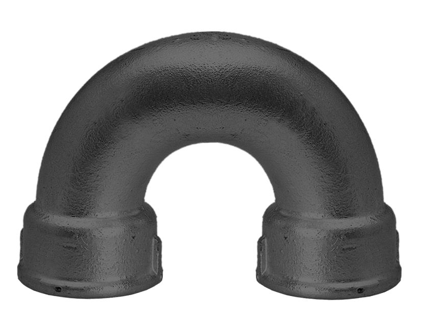HS Doppelbogen 60 DN 40, 1 1/2", IG/IG, schwarz