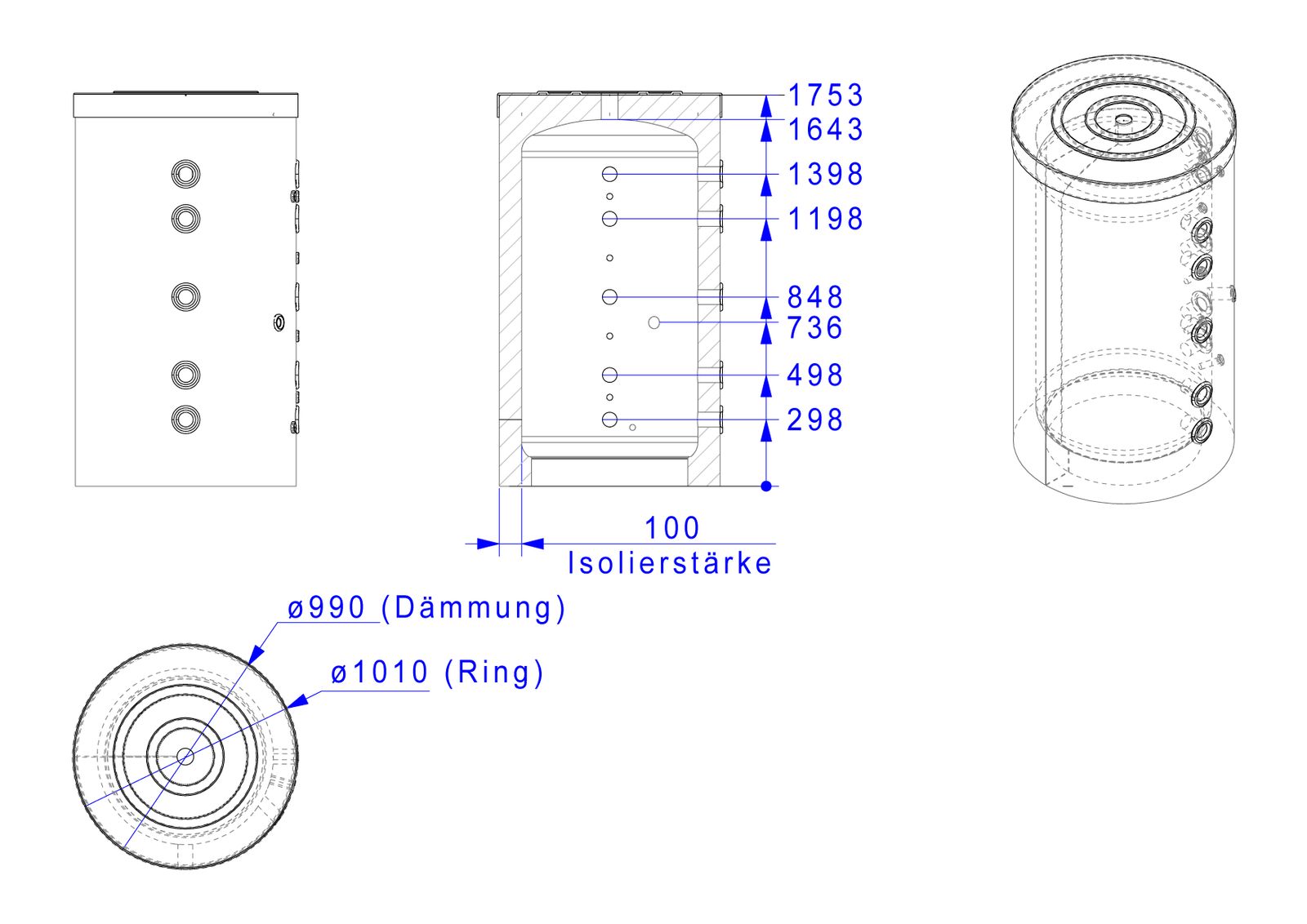strawa Friwara Vlies-Dämmung 100 mm ES-750 Farbe anthrazit