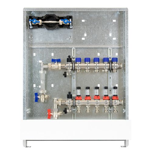Strawa Anschlussstation FBH-63-V-W1-WMZ-C69 Comfort, 7 Heizkreise, 725 x 760 mm