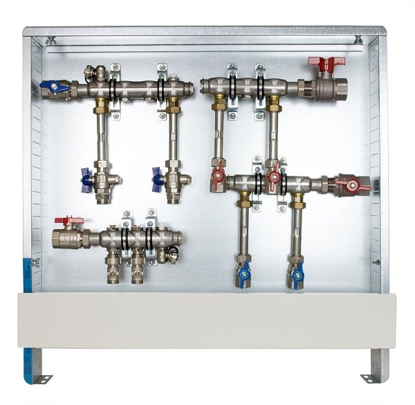 Strawa Wohnungsanschlussstation WA 4/8 WMZ, 1475 x 760 mm, mit Sanitärverteilerbalken