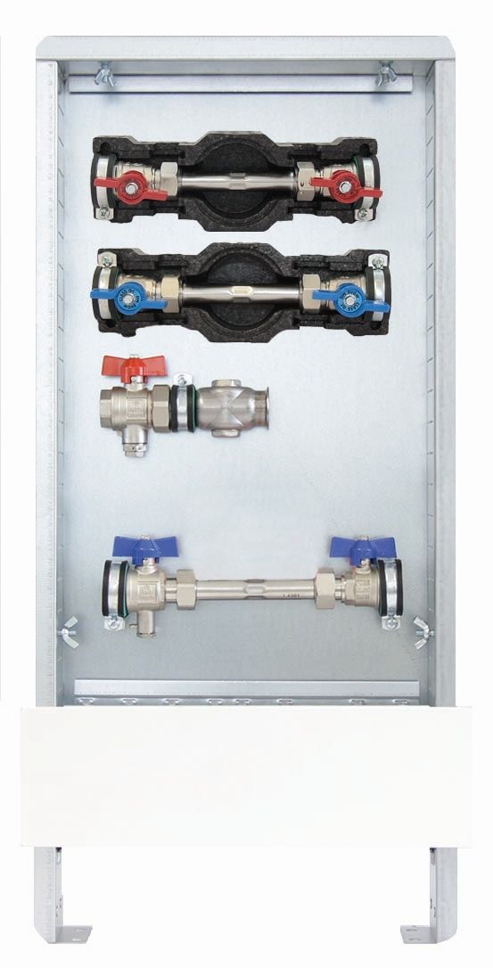 Strawa Wohnungsanschlussstation AS 12h-W2.WMZ ST, 3/4", 330 x 710 mm, UP-Standschrank