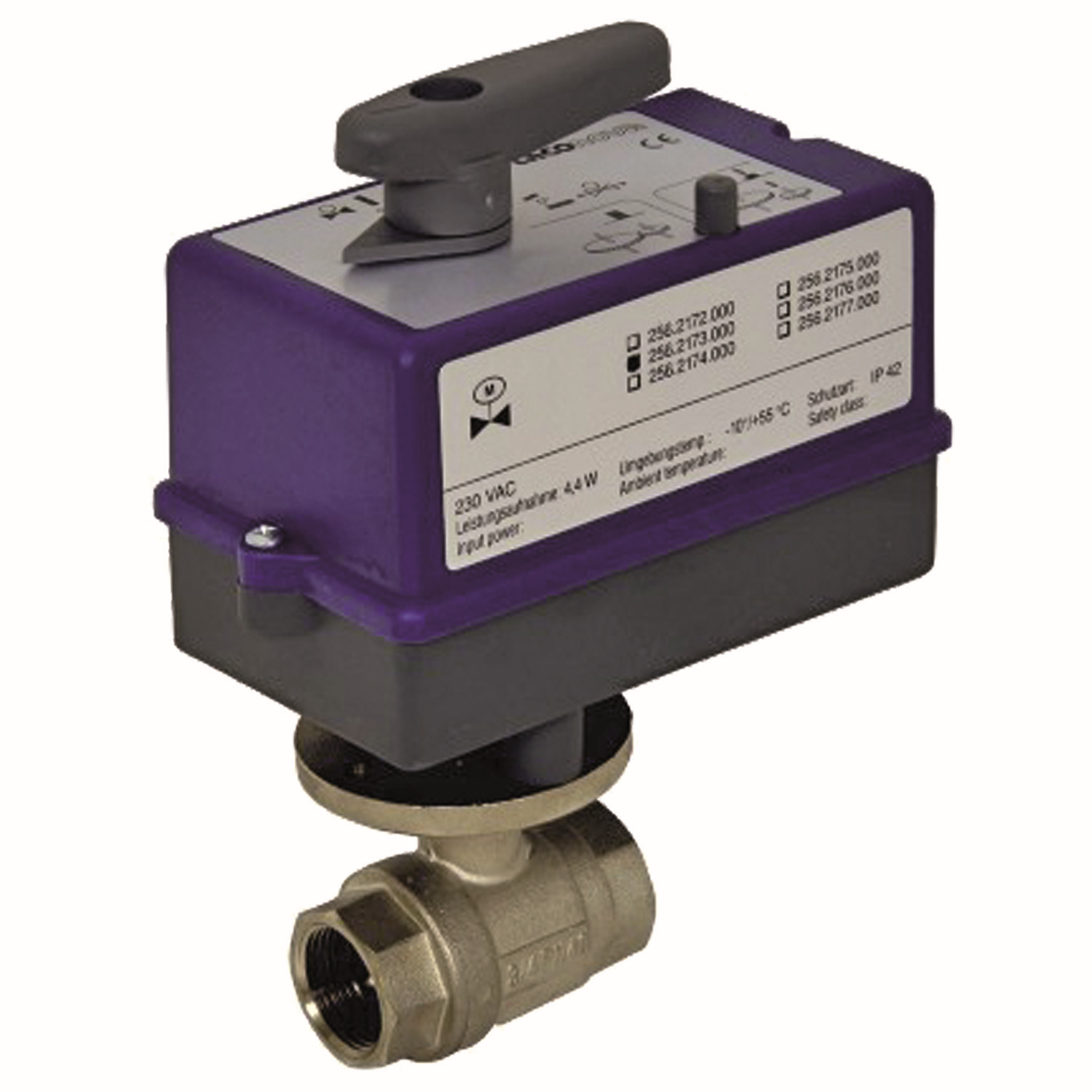 TACONOVA Zweiwege-Motorkugelhahn Novazone Ball DN 50, Rp 2, Kvs 360, IP 42, 230 V