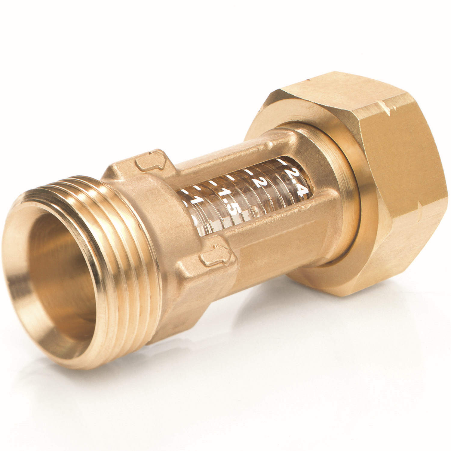 TACONOVA Durchflussmesser FLOMETER 0,6-2,4 I/min., G 3/4xR 3/4, Messing