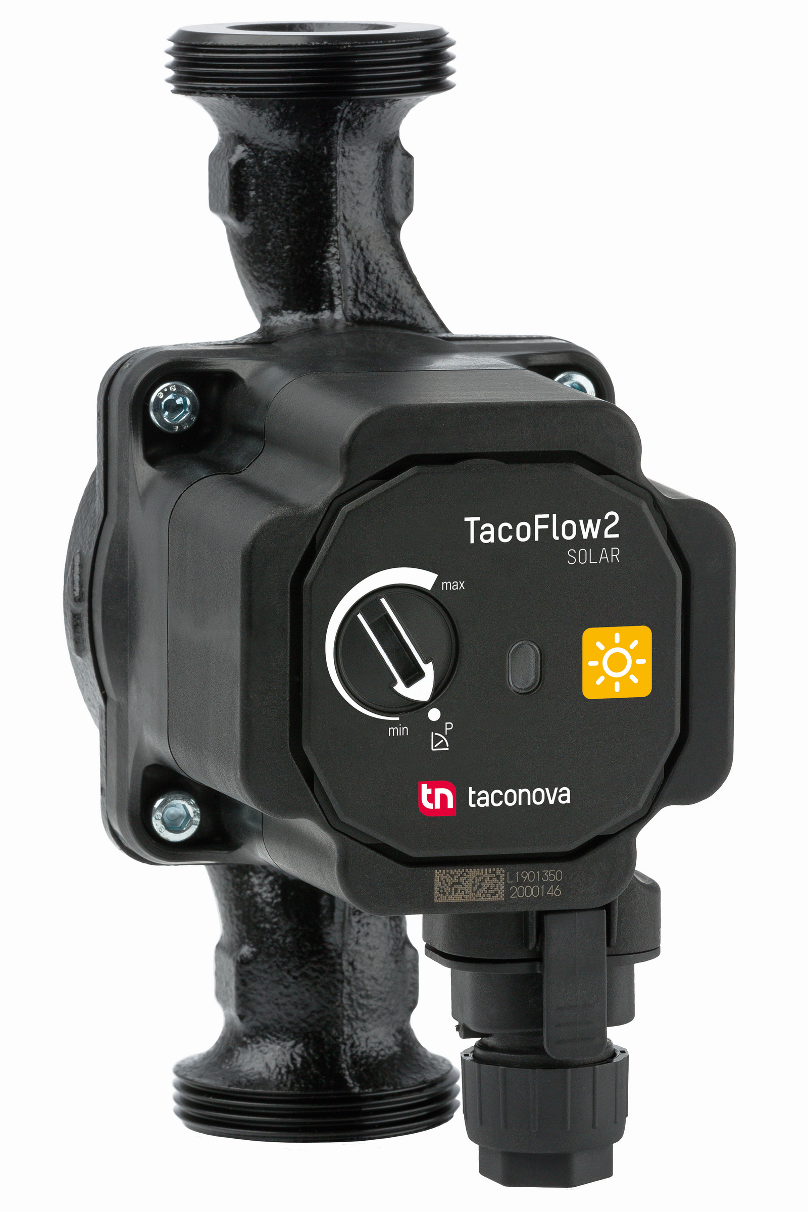 TACONOVA Umwälzpumpe TACOFLOW2 Solar 25-70/180, G 1 1/2, 180 mm, für Solarthermieanlage, Grauguss