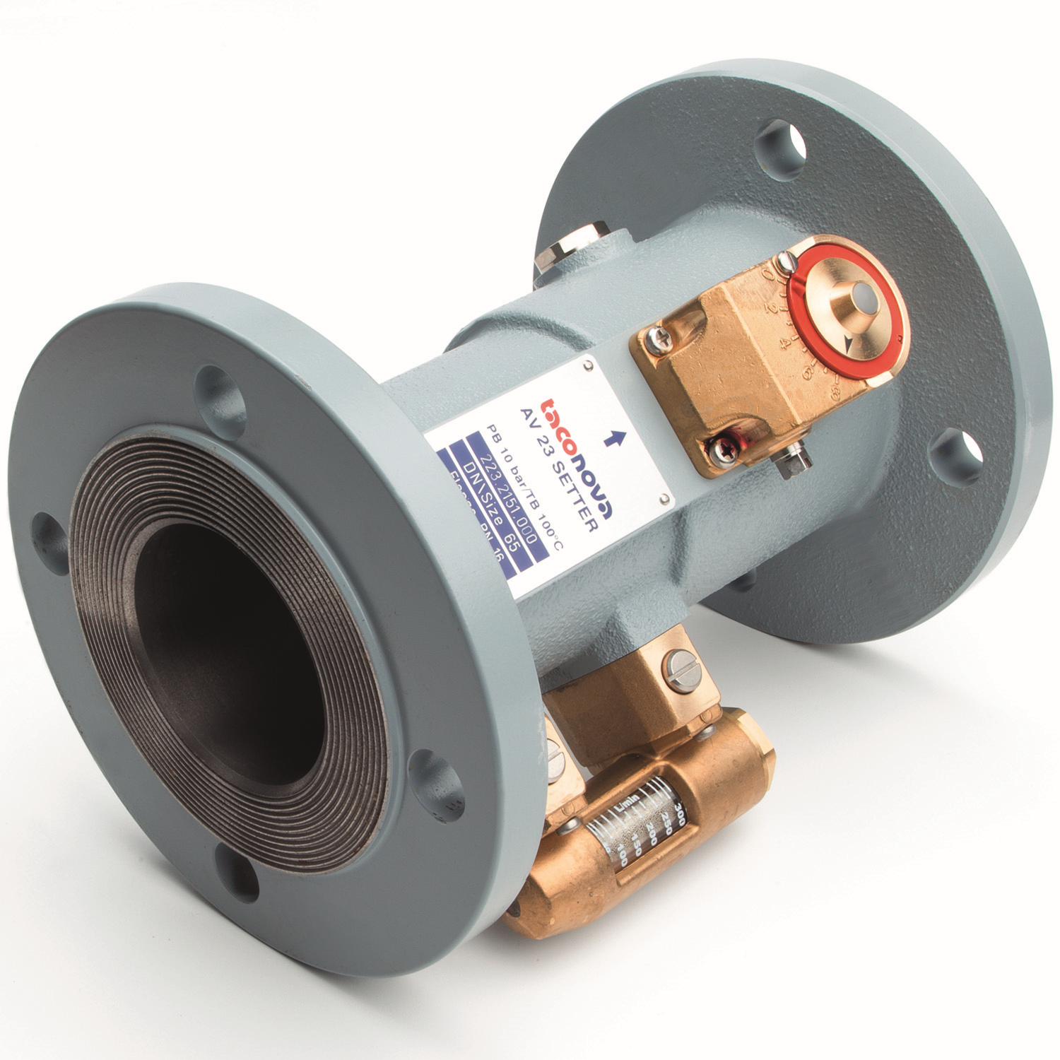 TACONOVA Abgleichventil SETTER Bypass FL DN 65, 60-325 l/min., DIN/PN 16, Grauguss