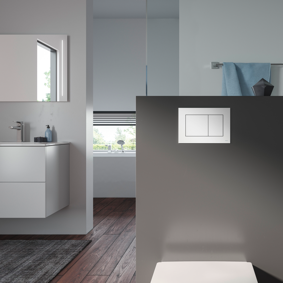 TECE WC-Betätigungsplatte TECEnow weiß antibakteriell, für Zweimengentechnik