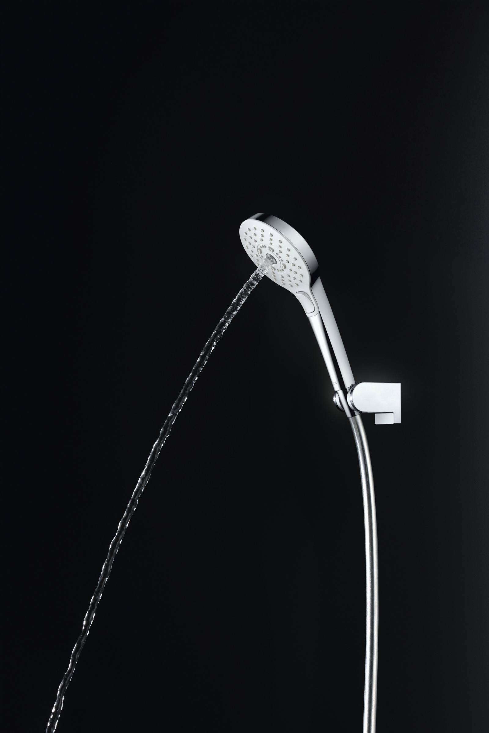 TOTO Handbrause 11x7,5x24,8cm, rund, 3 Strahlarten, chrom/weiß