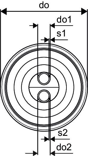 Uponor Verbundrohr Ecoflex Thermo Twin 50 x 4,6 mm, Ø 200 mm, Ring 100 m