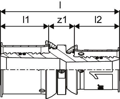 Uponor Press-Kupplung S-Press PLUS 25 x 16 mm, reduziert, PPSU