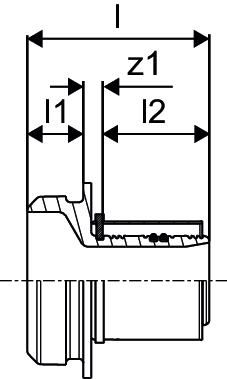Uponor Pressadapter RS 2, 40 mm, Messing verzinnt