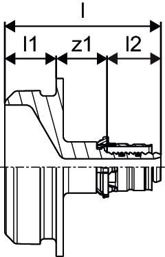Uponor Pressadapter RS 2, 16 mm, Messing verzinnt