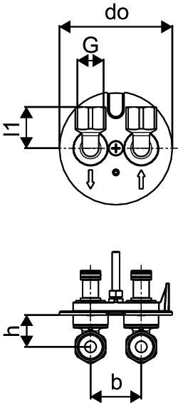 Uponor Adapterstecker Contec TS T2 Anschluss: 2x 1/2" IG, für Thermische Steckdose