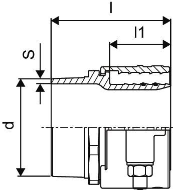 Uponor Anschweißkupplung Wipex ST EU+GOST 40 x 3,7-42,4 mm, für PE-Xa 6 bar auf Stahlrohr