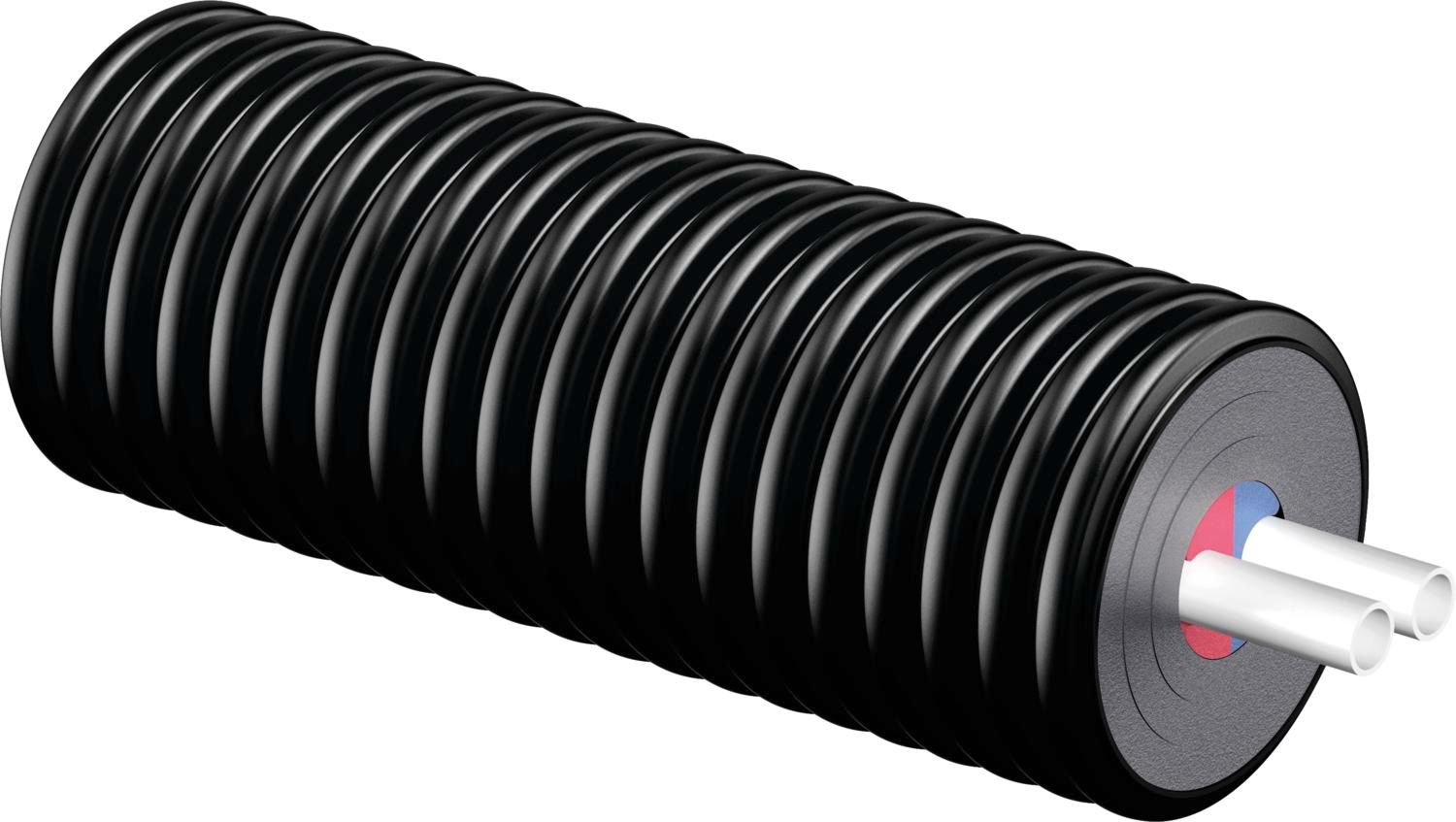 Uponor Verbundrohr Ecoflex Thermo Twin 50 x 4,6 mm, Ø 200 mm, Ring 100 m