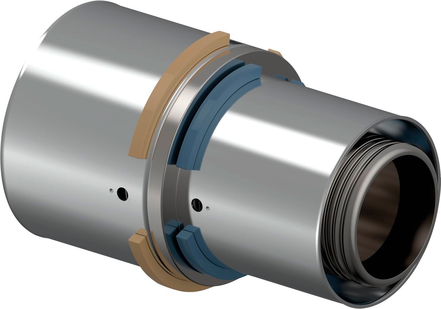 Uponor Press-Kupplung 50 x 40 mm, reduziert, Messing verzinnt