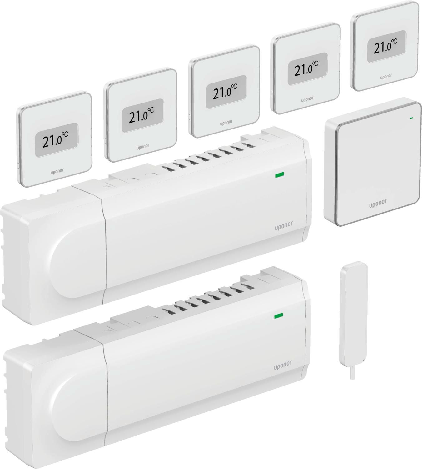 Uponor Starter-Set Smatrix Wave Pulse L 230 V, Grundpaket für Einfamilienhaus, 868 MHz