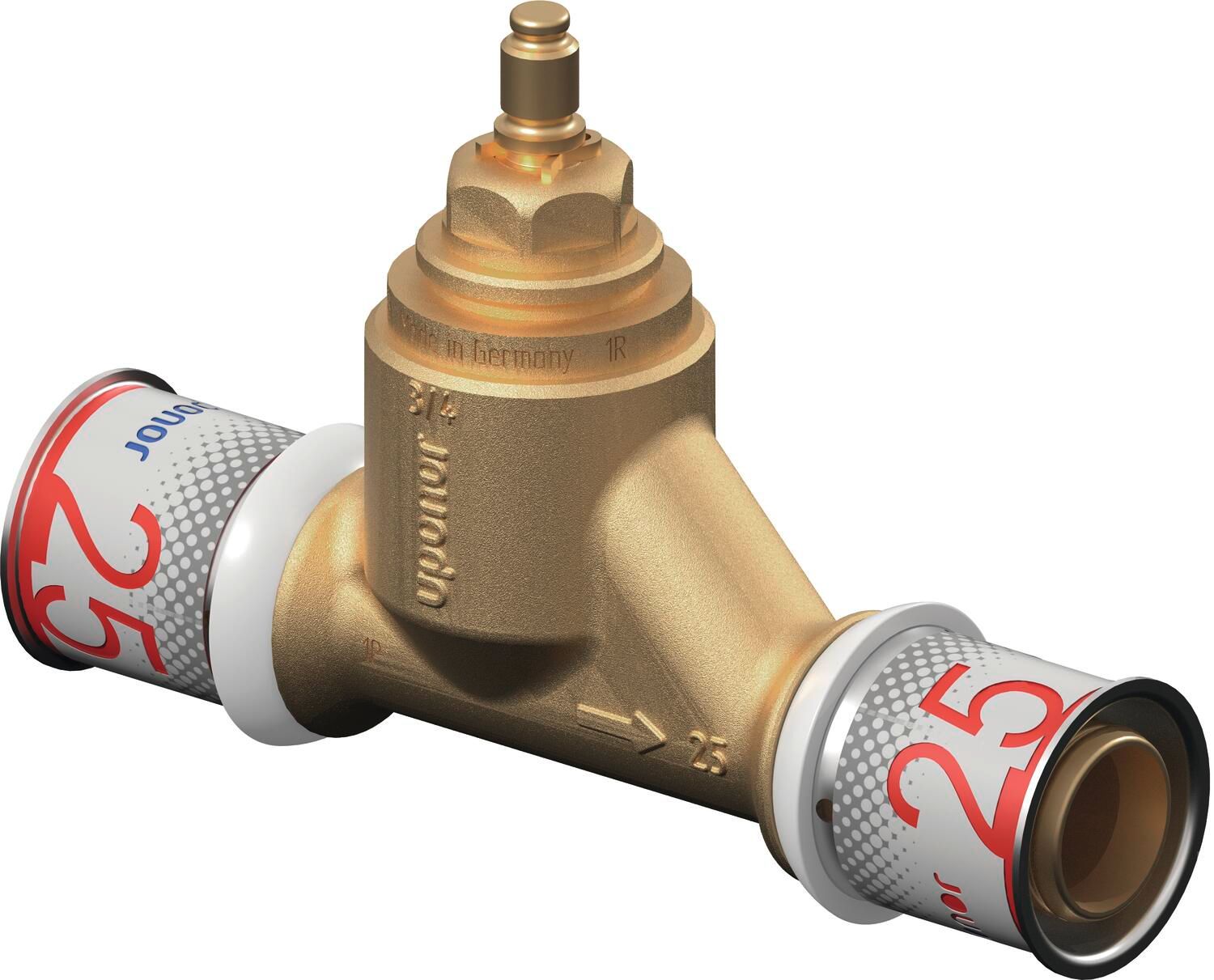 Uponor Unterputzventil S-Press PLUS 25 mm, Messing