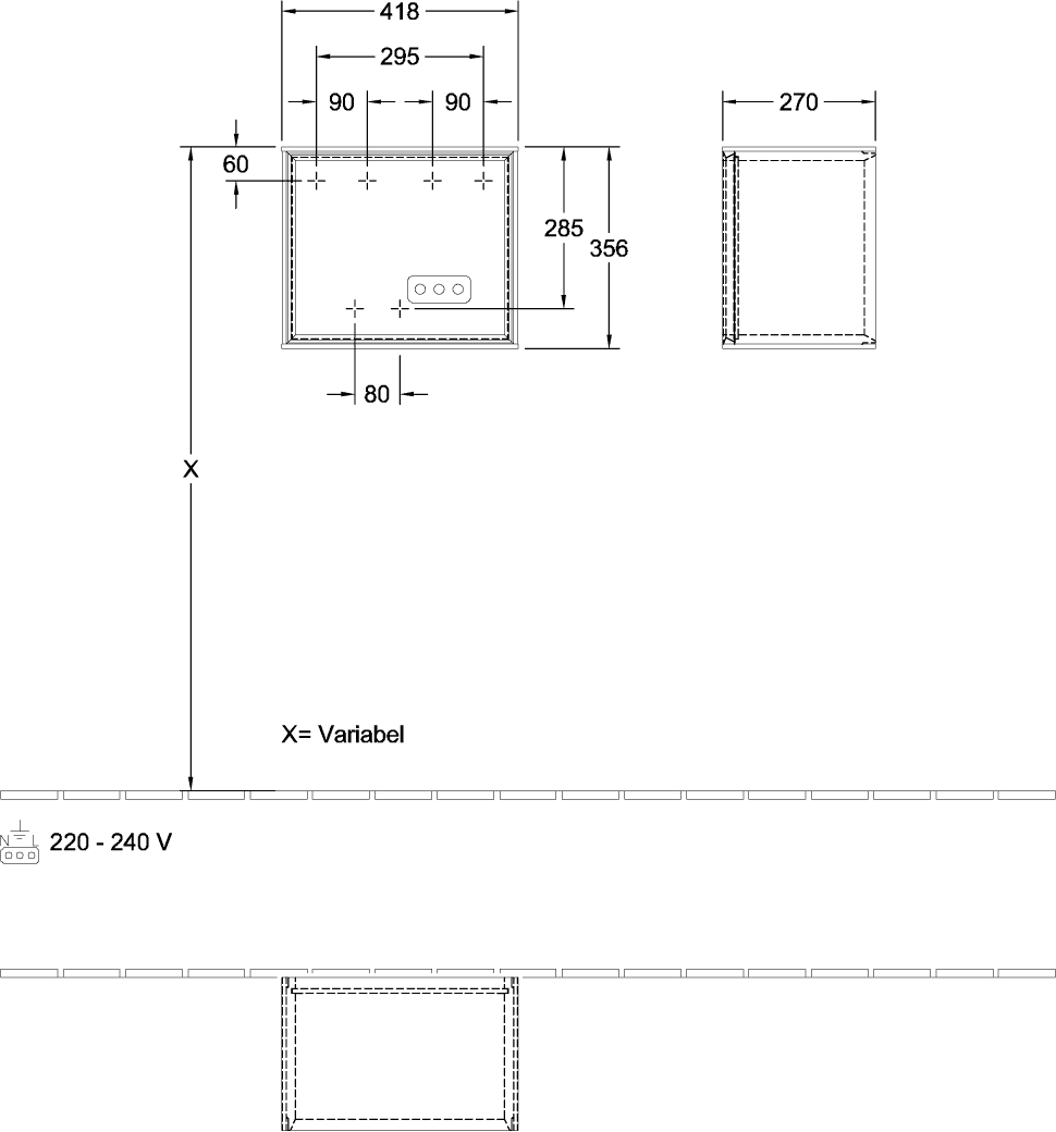V&B Regalmodul Finion 41,8x35,6x27cm, Regal Anthracite Matt, White matt lacquer