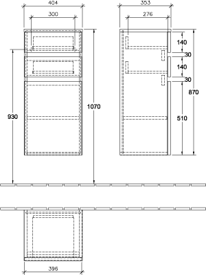 V&B Seitenschrank Legato 40x87x35cm, Anschlag links, Kansas Oak