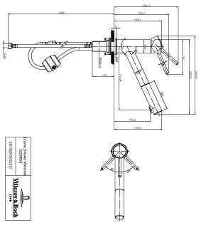 V&B Spültisch-Einhebelmischer Como Window 8,6 l/min, umlegbar, ausziehbar, Edelstahl anthracite