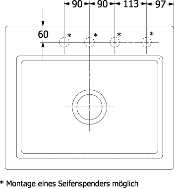 V&B Spüle Subway Style 60S Ablaufgarnitur, mit Handbetätigung und Abtropfgitter, graphit CeramicPlus