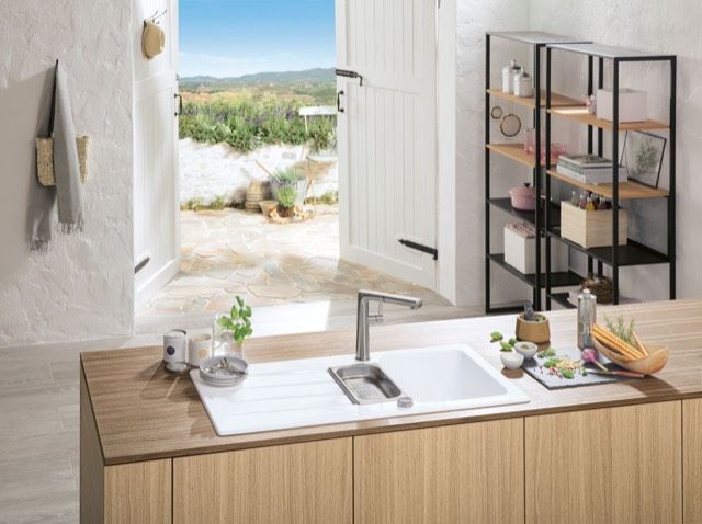 V&B Spüle Architectura 60 XR mit Ablaufgarnitur, rund mit Exzenterbetätigung, ivory CeramicPlus