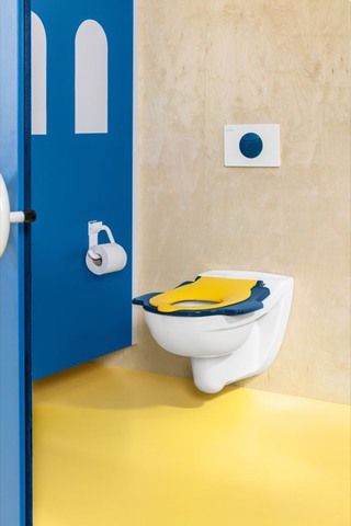 V&B WC-Sitz O.Novo Kids ohne Deckel, für Kinder, Scharniere Edelstahl, Ocean Blue/Sunshine Yellow