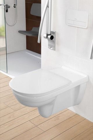 V&B WC-Sitz VICARE Befestigung von unten, Scharniere Edelstahl, weiß