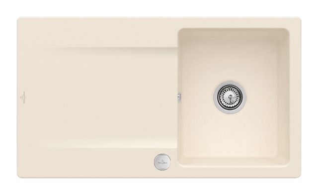 V&B Spüle Siluet 50 mit Ablaufgarnitur, Excenterbetätigung, ivory CeramicPlus