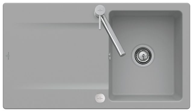 V&B Spüle Siluet 50 mit Ablaufgarnitur, Excenterbetätigung, fossil CeramicPlus