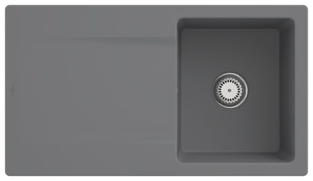 V&B Spüle Siluet 50 mit Ablaufgarnitur, Handbetätigung, stone CeramicPlus
