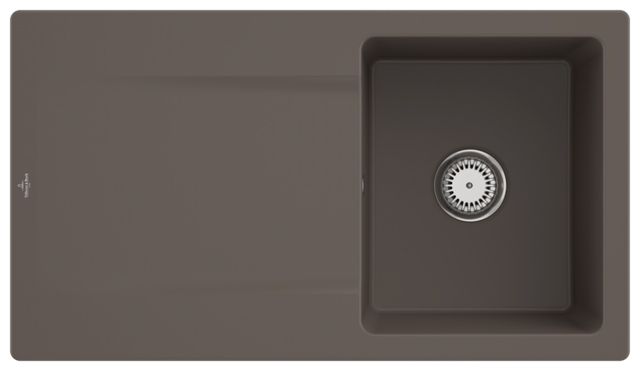 V&B Spüle Siluet 50 mit Ablaufgarnitur, Handbetätigung, timber CeramicPlus
