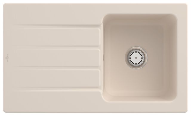 V&B Spüle Architectura 50 mit Ablaufgarnitur, Handbetätigung, ivory CeramicPlus